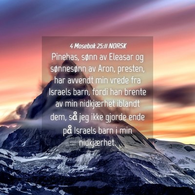 Picture 04 - 4 Mosebok 25:11 NORSK - Pinehas, sønn av Eleasar og sønnesønn av Aron, - Bible Verse Picture