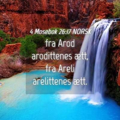Picture 04 - 4 Mosebok 26:17 NORSK - fra Arod arodittenes ætt, fra Areli arelittenes - Bible Verse Picture