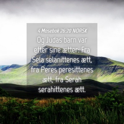 Picture 04 - 4 Mosebok 26:20 NORSK - Og Judas barn var efter sine ætter: Fra Sela - Bible Verse Picture