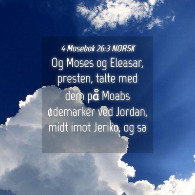 Picture 04 - 4 Mosebok 26:3 NORSK - Og Moses og Eleasar, presten, talte med dem på - Bible Verse Picture