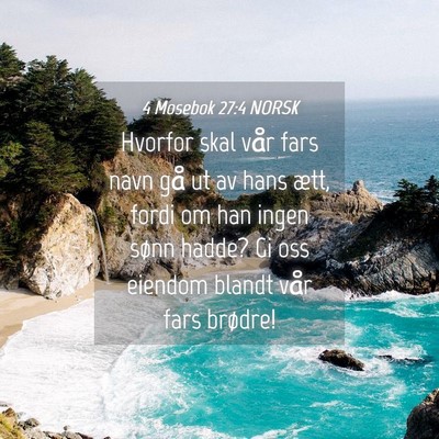 Picture 04 - 4 Mosebok 27:4 NORSK - Hvorfor skal vår fars navn gå ut av hans ætt, - Bible Verse Picture