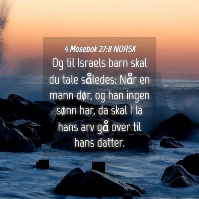 Picture 04 - 4 Mosebok 27:8 NORSK - Og til Israels barn skal du tale således: Når - Bible Verse Picture