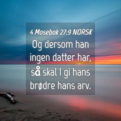 Picture 04 - 4 Mosebok 27:9 NORSK - Og dersom han ingen datter har, så skal I gi - Bible Verse Picture