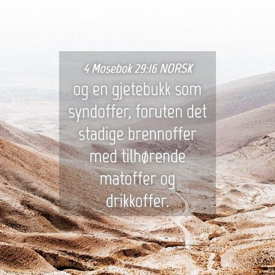 Picture 04 - 4 Mosebok 29:16 NORSK - og en gjetebukk som syndoffer, foruten det - Bible Verse Picture