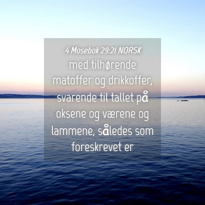 Picture 04 - 4 Mosebok 29:21 NORSK - med tilhørende matoffer og drikkoffer, svarende - Bible Verse Picture