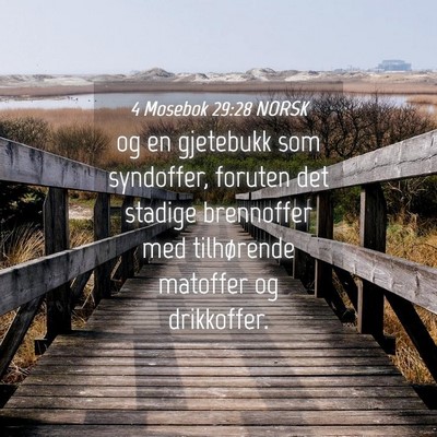 Picture 04 - 4 Mosebok 29:28 NORSK - og en gjetebukk som syndoffer, foruten det - Bible Verse Picture