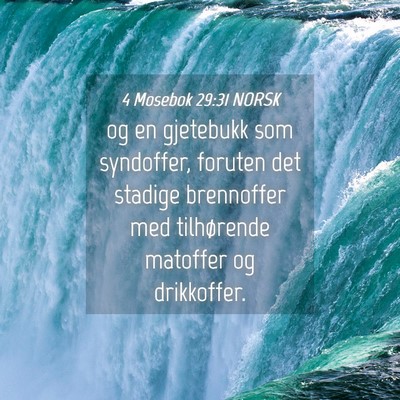 Picture 04 - 4 Mosebok 29:31 NORSK - og en gjetebukk som syndoffer, foruten det - Bible Verse Picture