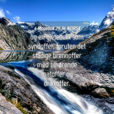 Picture 04 - 4 Mosebok 29:34 NORSK - og en gjetebukk som syndoffer, foruten det - Bible Verse Picture