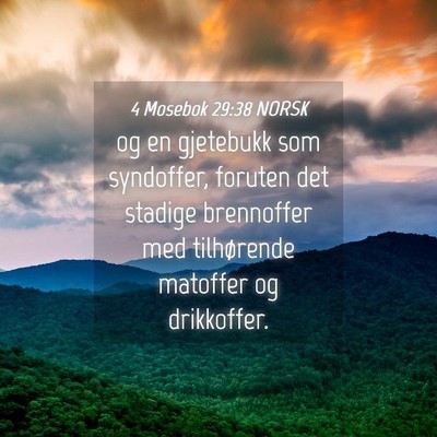 Picture 04 - 4 Mosebok 29:38 NORSK - og en gjetebukk som syndoffer, foruten det - Bible Verse Picture