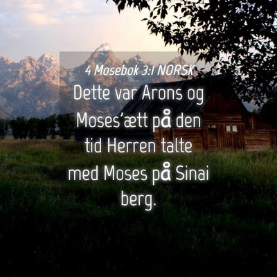 Picture 04 - 4 Mosebok 3:1 NORSK - Dette var Arons og Moses'ætt på den tid Herren - Bible Verse Picture