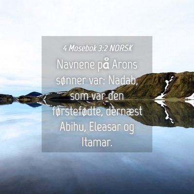 Picture 04 - 4 Mosebok 3:2 NORSK - Navnene på Arons sønner var: Nadab, som var den - Bible Verse Picture