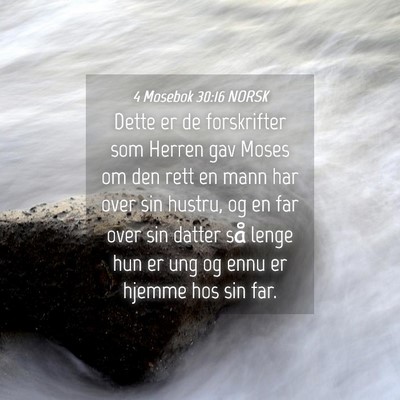 Picture 04 - 4 Mosebok 30:16 NORSK - Dette er de forskrifter som Herren gav Moses om - Bible Verse Picture