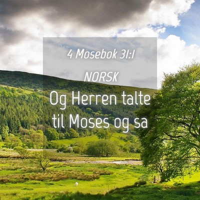 Picture 04 - 4 Mosebok 31:1 NORSK - Og Herren talte til Moses og - Bible Verse Picture