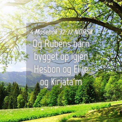 Picture 04 - 4 Mosebok 32:37 NORSK - Og Rubens barn bygget op igjen Hesbon og El'le og - Bible Verse Picture