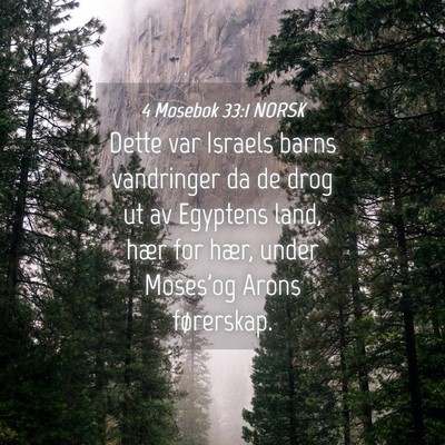 Picture 04 - 4 Mosebok 33:1 NORSK - Dette var Israels barns vandringer da de drog ut - Bible Verse Picture