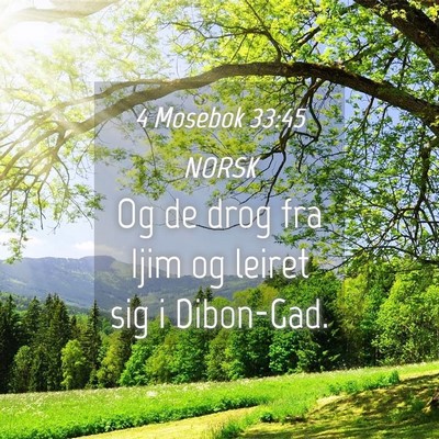 Picture 04 - 4 Mosebok 33:45 NORSK - Og de drog fra Ijim og leiret sig i - Bible Verse Picture