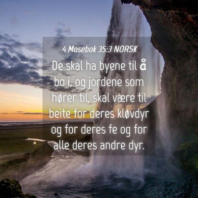 Picture 04 - 4 Mosebok 35:3 NORSK - De skal ha byene til å bo i, og jordene som - Bible Verse Picture