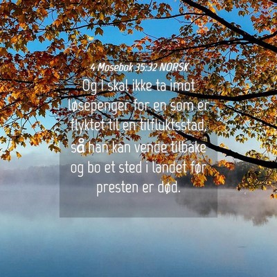 Picture 04 - 4 Mosebok 35:32 NORSK - Og I skal ikke ta imot løsepenger for en som er - Bible Verse Picture