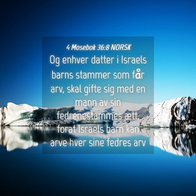 Picture 04 - 4 Mosebok 36:8 NORSK - Og enhver datter i Israels barns stammer som får - Bible Verse Picture