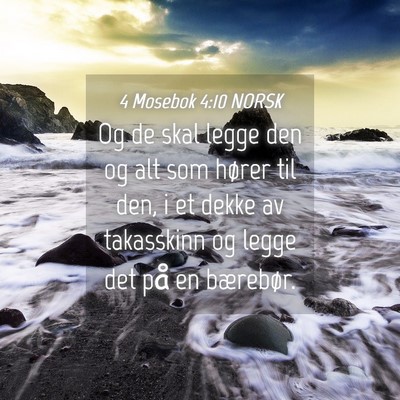 Picture 04 - 4 Mosebok 4:10 NORSK - Og de skal legge den og alt som hører til den, i - Bible Verse Picture