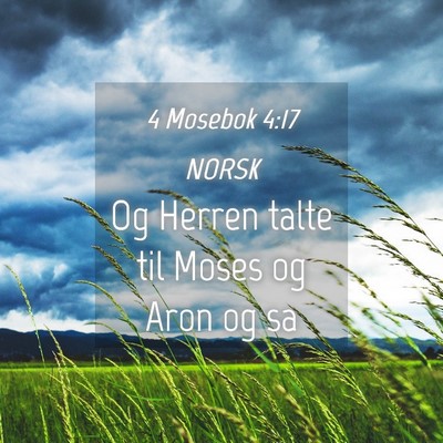 Picture 04 - 4 Mosebok 4:17 NORSK - Og Herren talte til Moses og Aron og - Bible Verse Picture