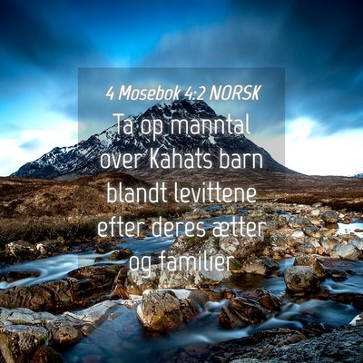 Picture 04 - 4 Mosebok 4:2 NORSK - Ta op manntal over Kahats barn blandt levittene - Bible Verse Picture
