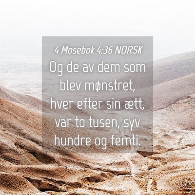 Picture 04 - 4 Mosebok 4:36 NORSK - Og de av dem som blev mønstret, hver efter sin - Bible Verse Picture