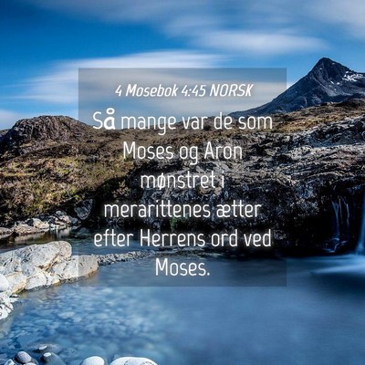 Picture 04 - 4 Mosebok 4:45 NORSK - Så mange var de som Moses og Aron mønstret i - Bible Verse Picture