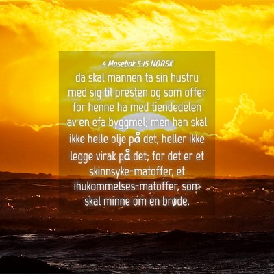 Picture 04 - 4 Mosebok 5:15 NORSK - da skal mannen ta sin hustru med sig til presten - Bible Verse Picture