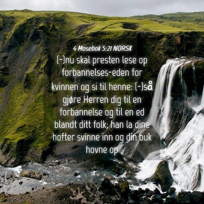 Picture 04 - 4 Mosebok 5:21 NORSK - (-)nu skal presten lese op forbannelses-eden for - Bible Verse Picture