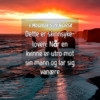 Picture 04 - 4 Mosebok 5:29 NORSK - Dette er skinnsyke-loven: Når en kvinne er utro - Bible Verse Picture