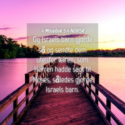 Picture 04 - 4 Mosebok 5:4 NORSK - Og Israels barn gjorde så og sendte dem utenfor - Bible Verse Picture