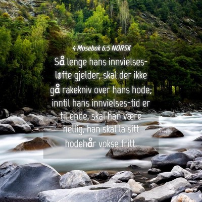 Picture 04 - 4 Mosebok 6:5 NORSK - Så lenge hans innvielses-løfte gjelder, skal - Bible Verse Picture