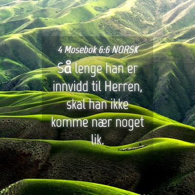 Picture 04 - 4 Mosebok 6:6 NORSK - Så lenge han er innvidd til Herren, skal han - Bible Verse Picture