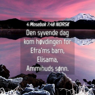 Picture 04 - 4 Mosebok 7:48 NORSK - Den syvende dag kom høvdingen for Efra'ms barn, - Bible Verse Picture