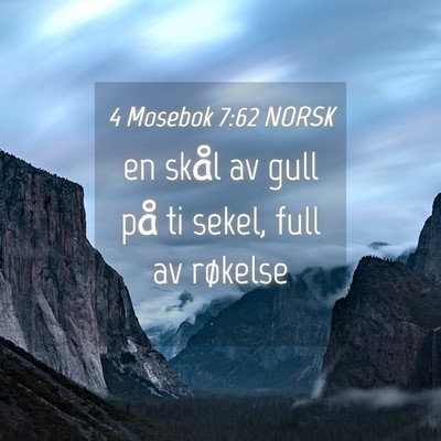 Picture 04 - 4 Mosebok 7:62 NORSK - en skål av gull på ti sekel, full av - Bible Verse Picture