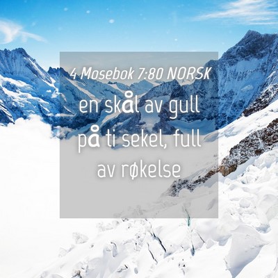 Picture 04 - 4 Mosebok 7:80 NORSK - en skål av gull på ti sekel, full av - Bible Verse Picture