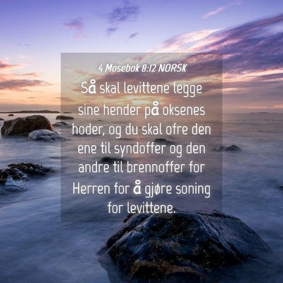 Picture 04 - 4 Mosebok 8:12 NORSK - Så skal levittene legge sine hender på oksenes - Bible Verse Picture