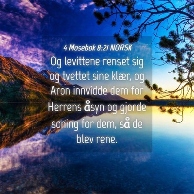 Picture 04 - 4 Mosebok 8:21 NORSK - Og levittene renset sig og tvettet sine klær, og - Bible Verse Picture