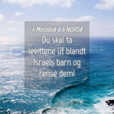 Picture 04 - 4 Mosebok 8:6 NORSK - Du skal ta levittene ut blandt Israels barn og - Bible Verse Picture