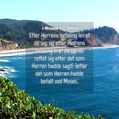 Picture 04 - 4 Mosebok 9:23 NORSK - Efter Herrens befaling leiret de sig, og efter - Bible Verse Picture