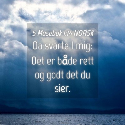 Picture 04 - 5 Mosebok 1:14 NORSK - Da svarte I mig: Det er både rett og godt det du - Bible Verse Picture