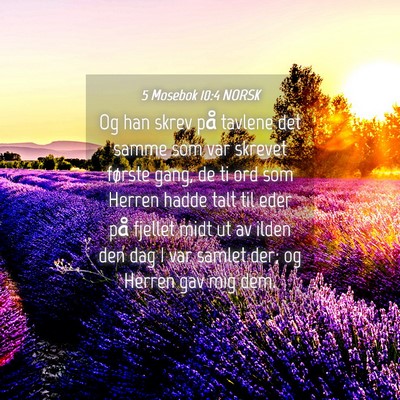 Picture 04 - 5 Mosebok 10:4 NORSK - Og han skrev på tavlene det samme som var - Bible Verse Picture