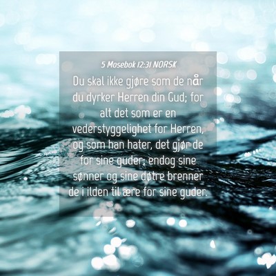 Picture 04 - 5 Mosebok 12:31 NORSK - Du skal ikke gjøre som de når du dyrker Herren - Bible Verse Picture