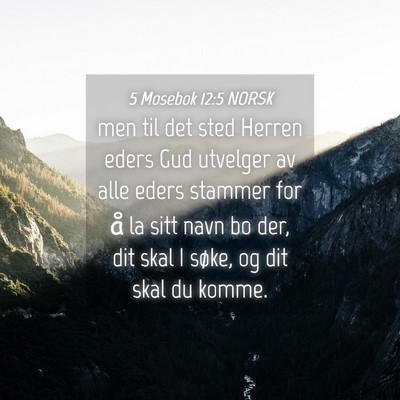 Picture 04 - 5 Mosebok 12:5 NORSK - men til det sted Herren eders Gud utvelger av - Bible Verse Picture