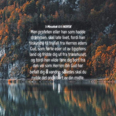 Picture 04 - 5 Mosebok 13:5 NORSK - Men profeten eller han som hadde drømmen, skal - Bible Verse Picture