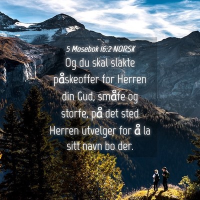 Picture 04 - 5 Mosebok 16:2 NORSK - Og du skal slakte påskeoffer for Herren din Gud, - Bible Verse Picture