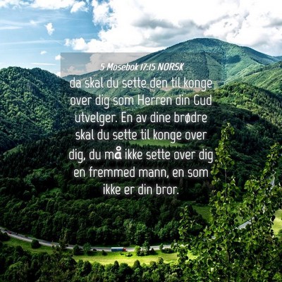 Picture 04 - 5 Mosebok 17:15 NORSK - da skal du sette den til konge over dig som - Bible Verse Picture