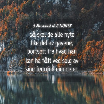 Picture 04 - 5 Mosebok 18:8 NORSK - så skal de alle nyte like del av gavene, - Bible Verse Picture