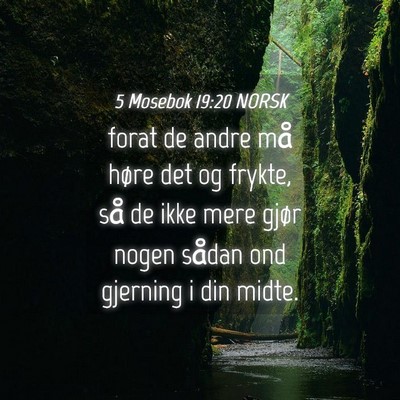 Picture 04 - 5 Mosebok 19:20 NORSK - forat de andre må høre det og frykte, så de - Bible Verse Picture